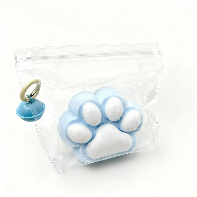 100g Flocked Blue Paw Squishy BAMSQUISHY