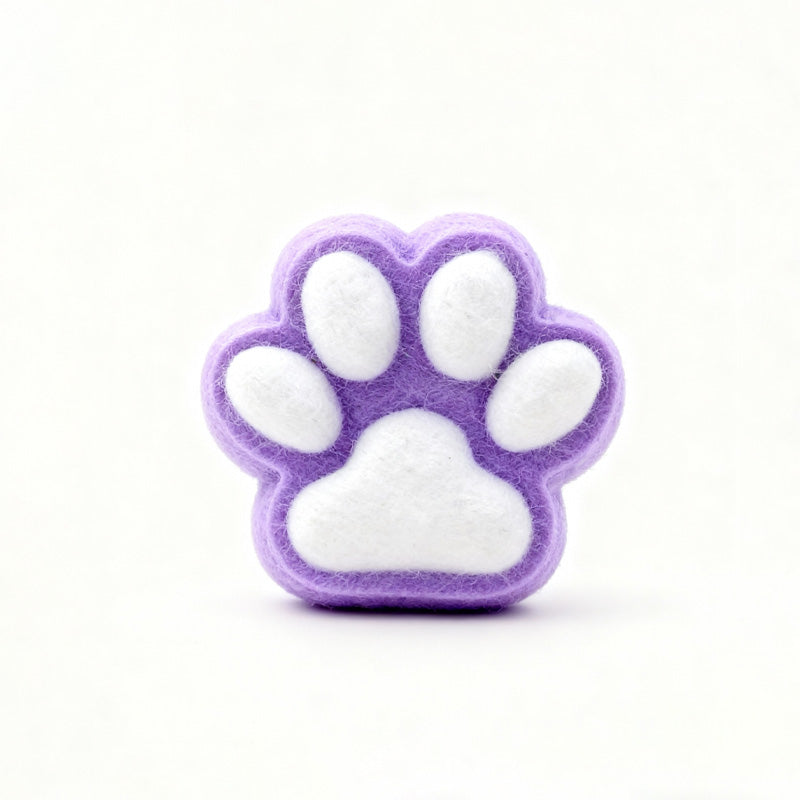100g Flocked Purple-White Paw Squishy BAMSQUISHY