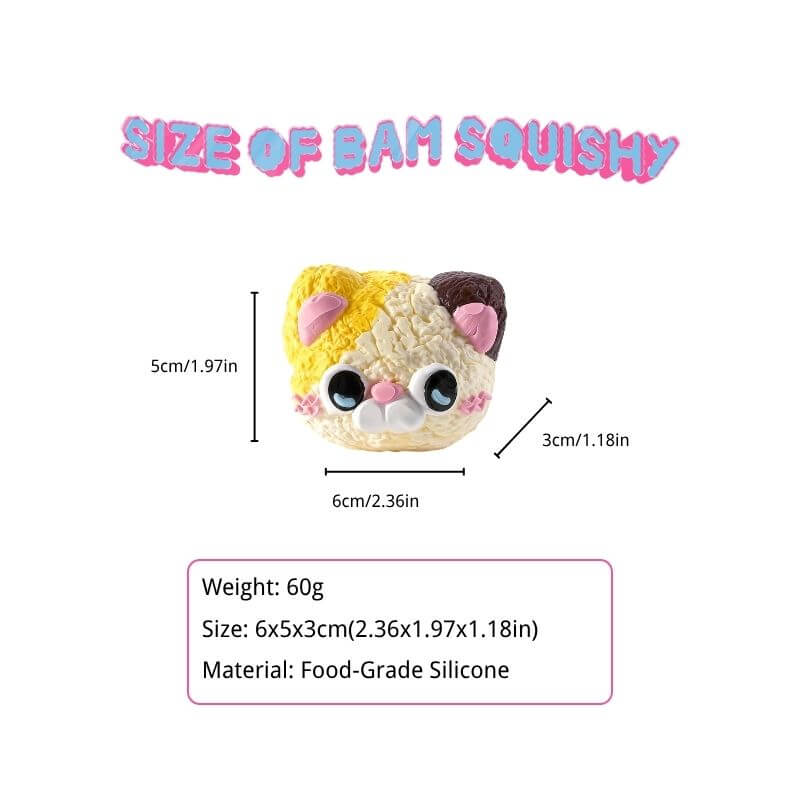 Cute Cat Head Biscuit Squishy BAMSQUISHY