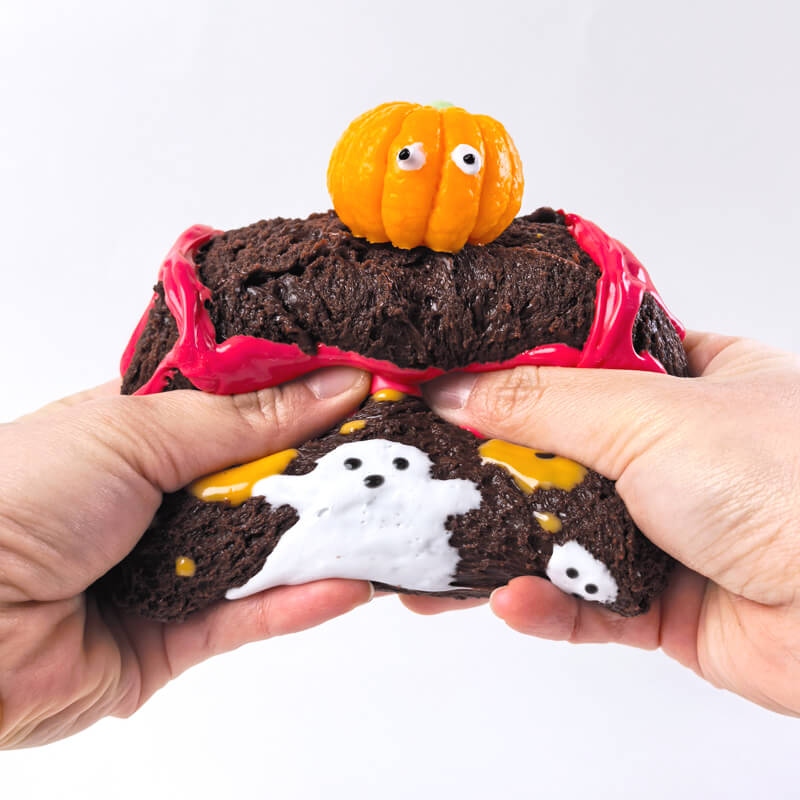 Big Pumpkin Ghost Toast Bam Squishy - BAMSQUISHY