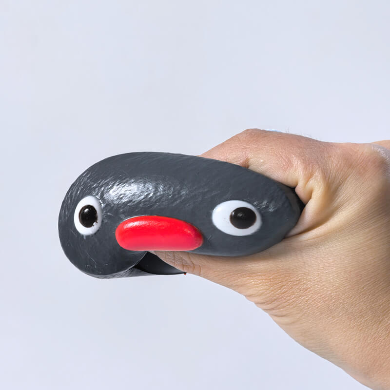 Black Penguin With Snowman hat Taba Squishy BAMSQUISHY