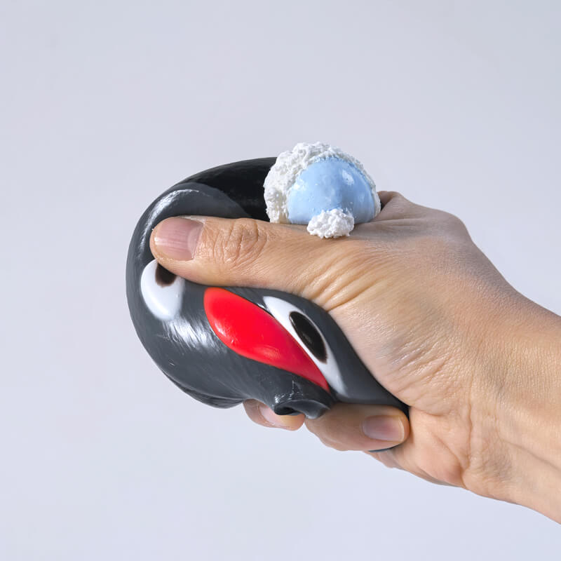 Black Penguin With Snowman hat Taba Squishy BAMSQUISHY