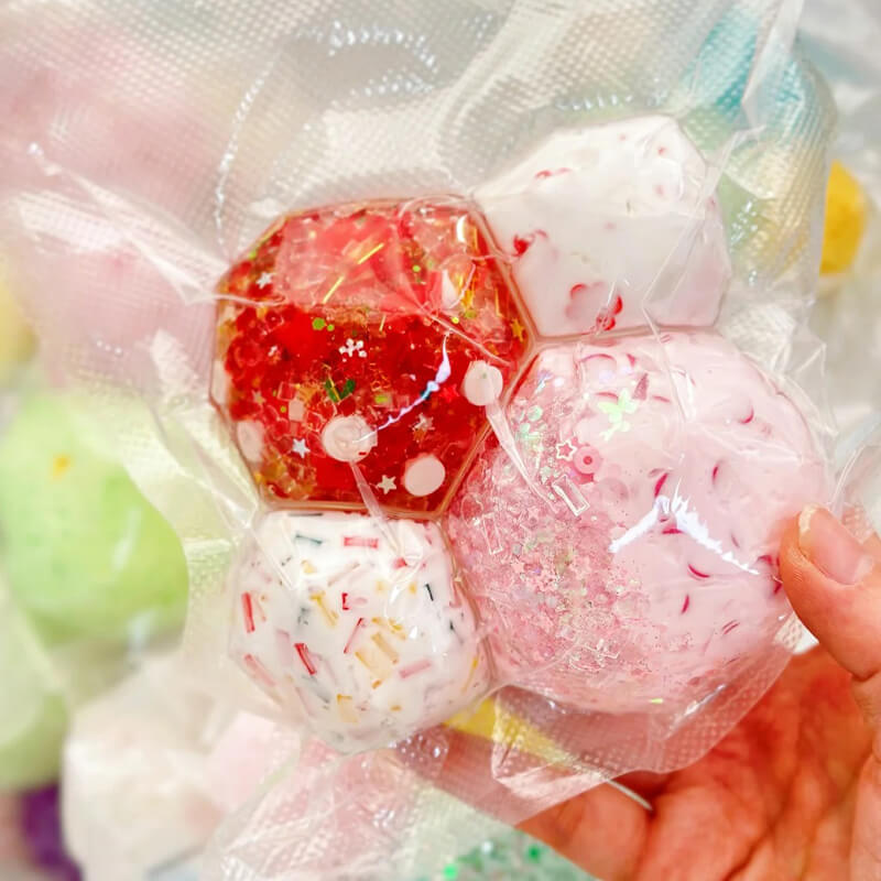 Handmade Squeeze Ball Surprise Blind Box, 4-Pack Set BAMSQUISHY
