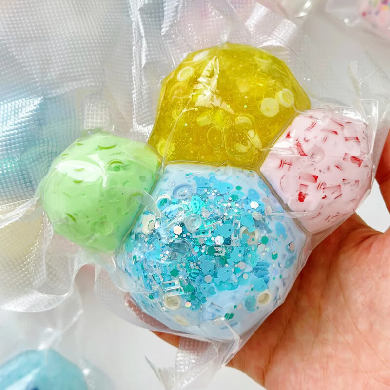 Handmade Squeeze Ball Surprise Blind Box, 4-Pack Set BAMSQUISHY