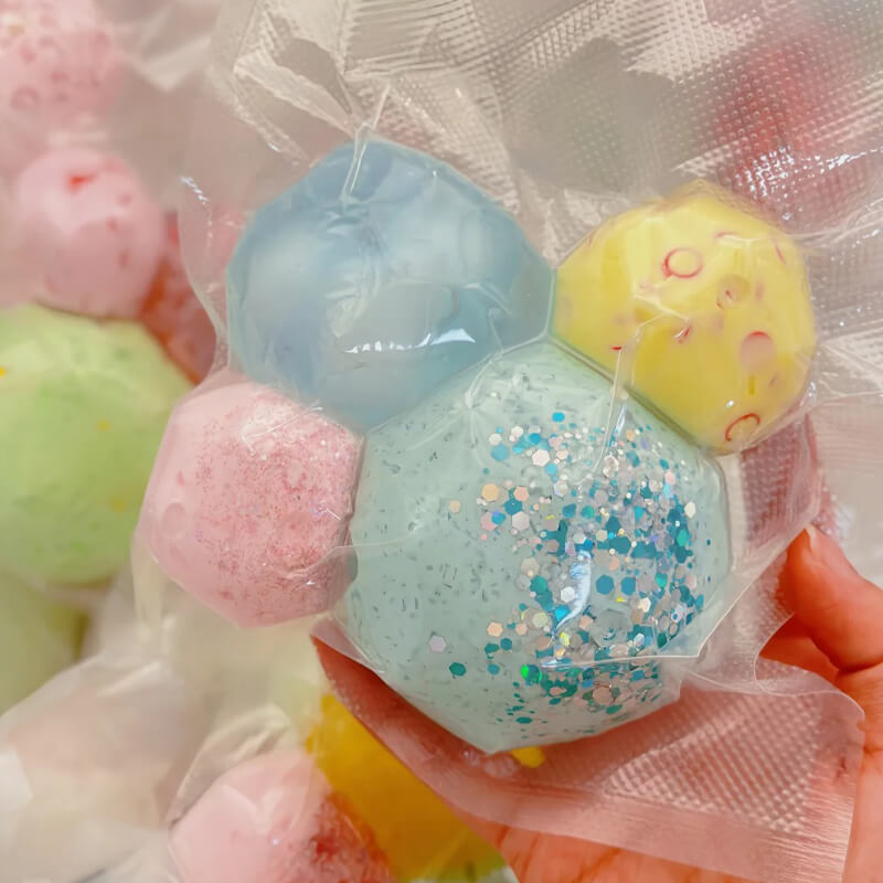 Handmade Squeeze Ball Surprise Blind Box, 4-Pack Set BAMSQUISHY