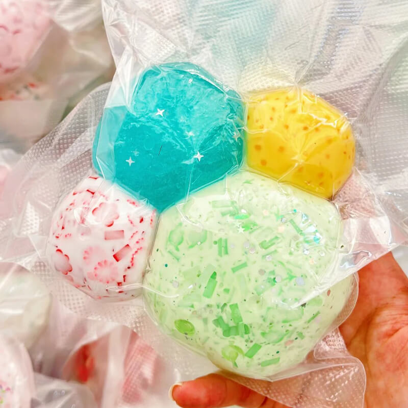 Handmade Squeeze Ball Surprise Blind Box, 4-Pack Set BAMSQUISHY