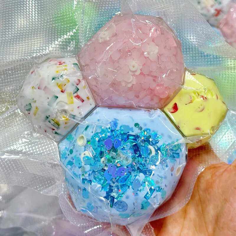 Handmade Squeeze Ball Surprise Blind Box, 4-Pack Set BAMSQUISHY