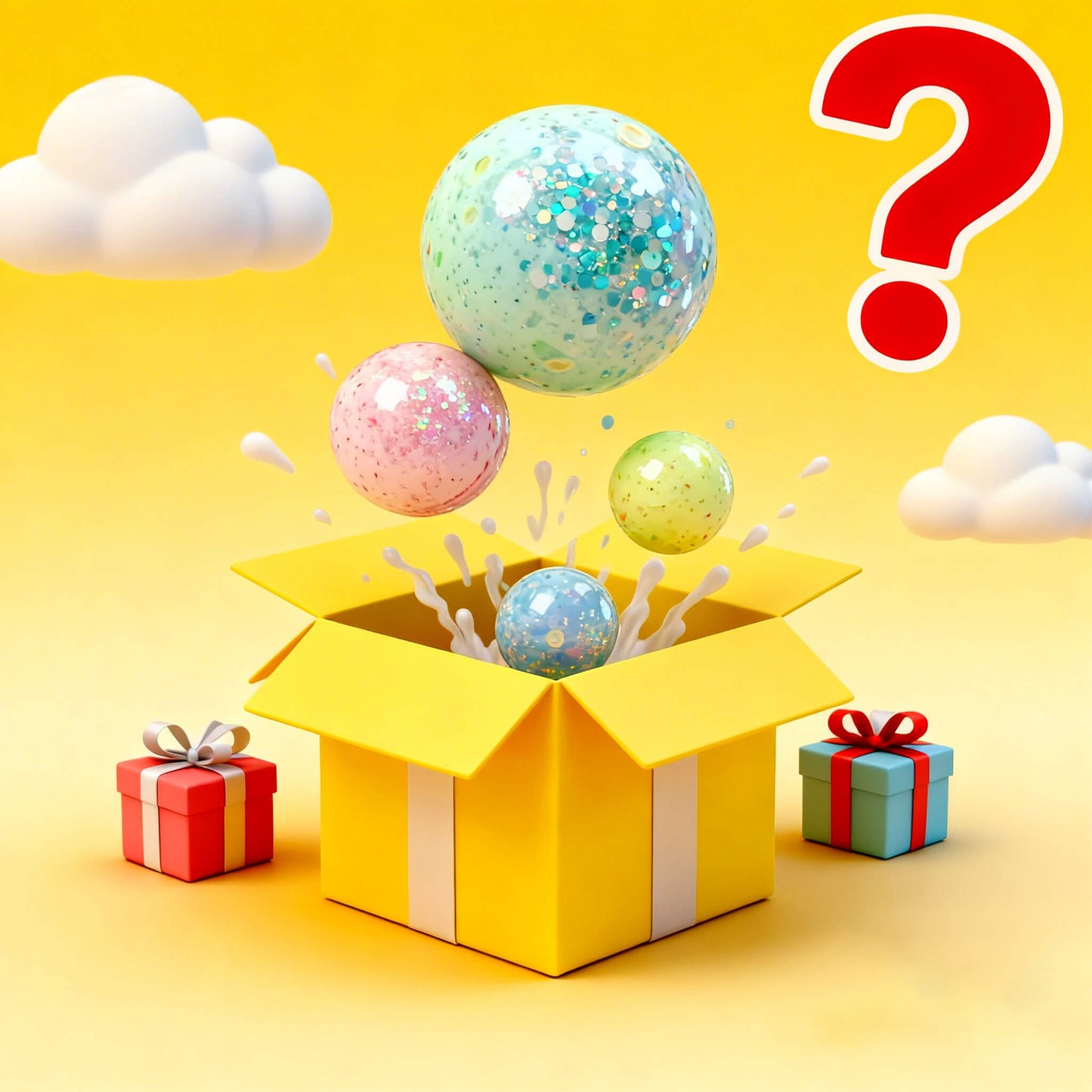 Handmade Squeeze Ball Surprise Blind Box, 4-Pack Set BAMSQUISHY