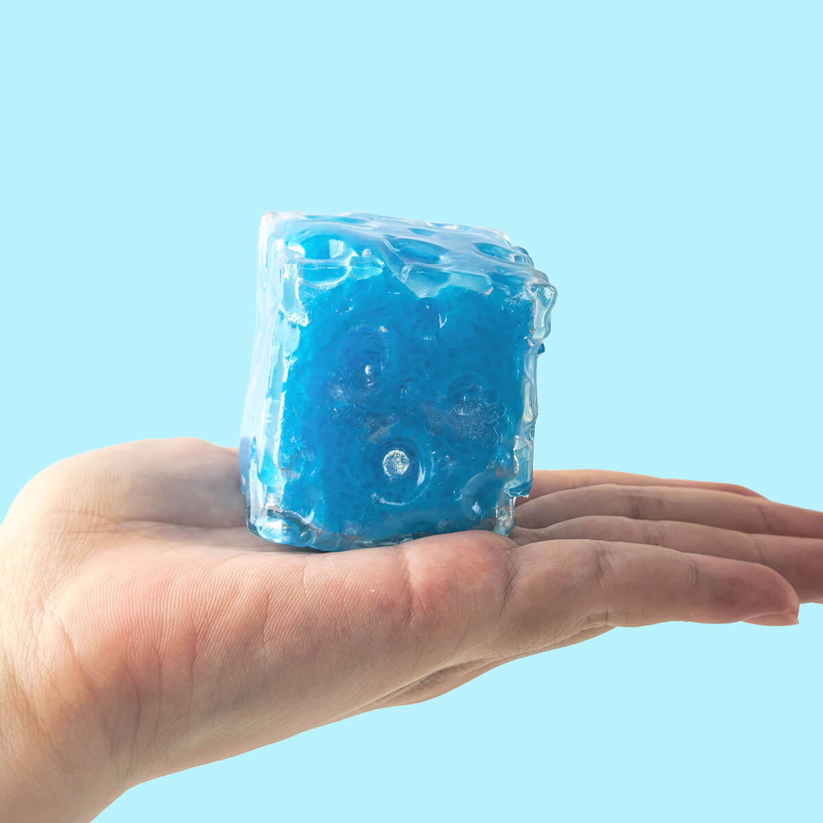 Mini Frosted Blue Cheese Cube Fidget Toy BAMSQUISHY