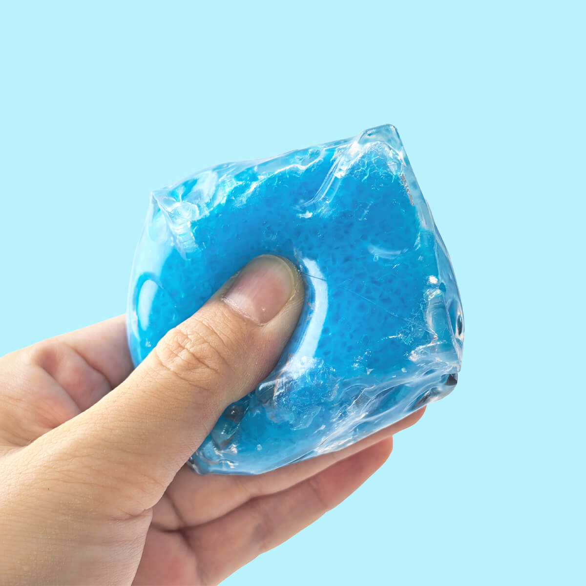 Mini Frosted Blue Cheese Cube Fidget Toy BAMSQUISHY