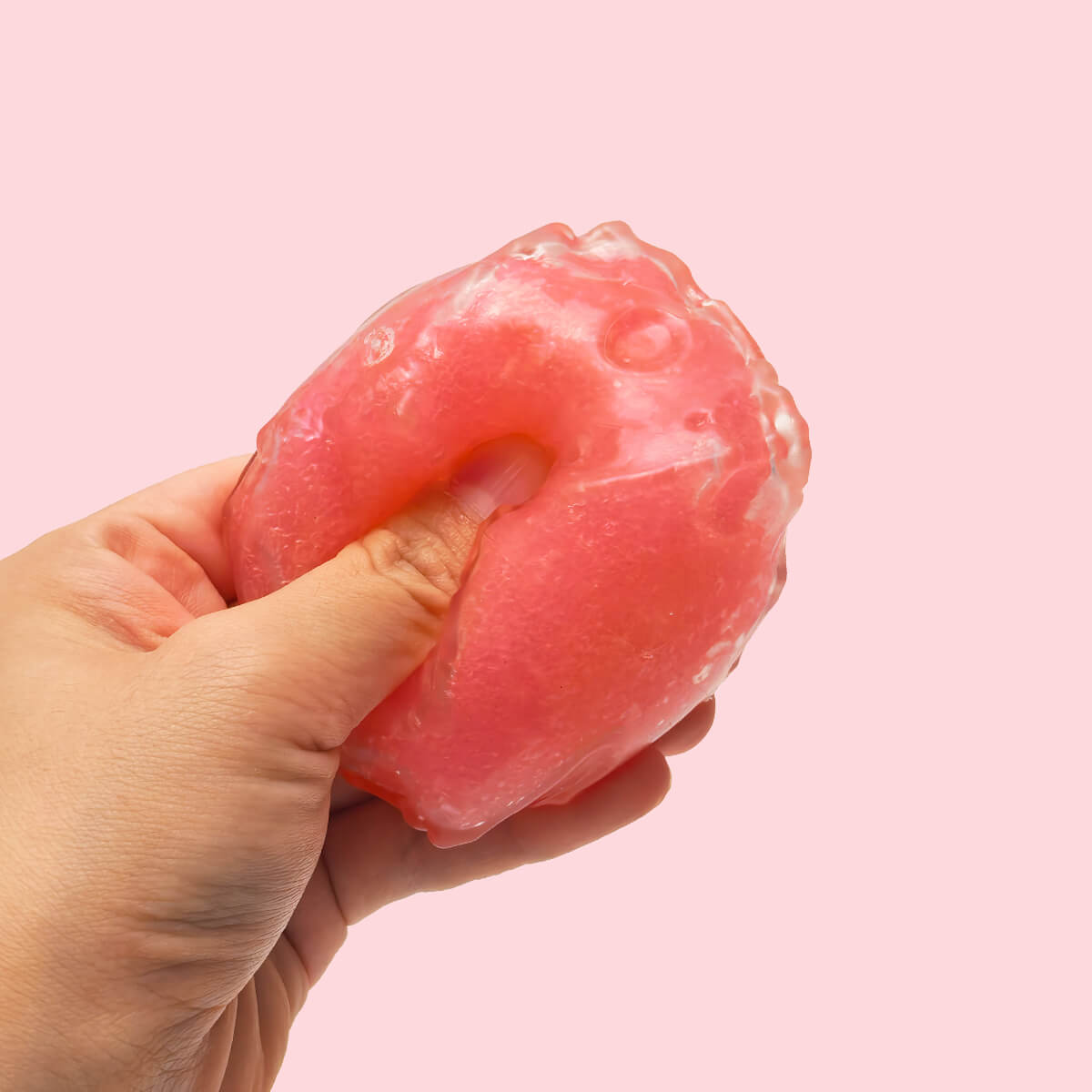 Mini Frosted Strawberry Cheese Cube Fidget Toy BAMSQUISHY