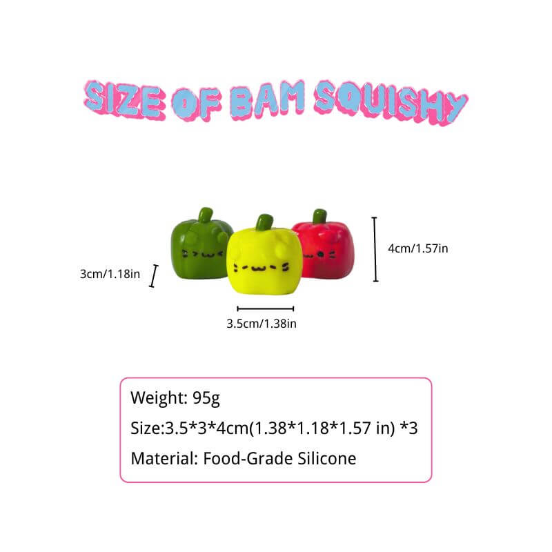 3pcs Bell Peppers Bundle Bam Squishy BAMSQUISHY