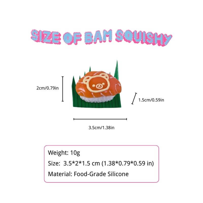 Cute Salmon Sushi Bam Squishy BAMSQUISHY
