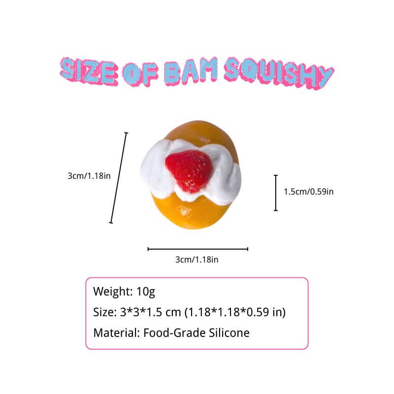Mini Strawberry Bread Bam Squishy BAMSQUISHY