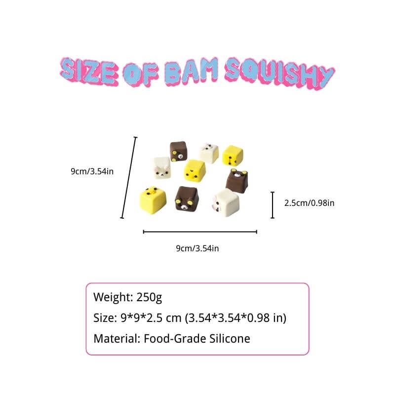 Nine Furry Cube Friends Bam Squishy BAMSQUISHY