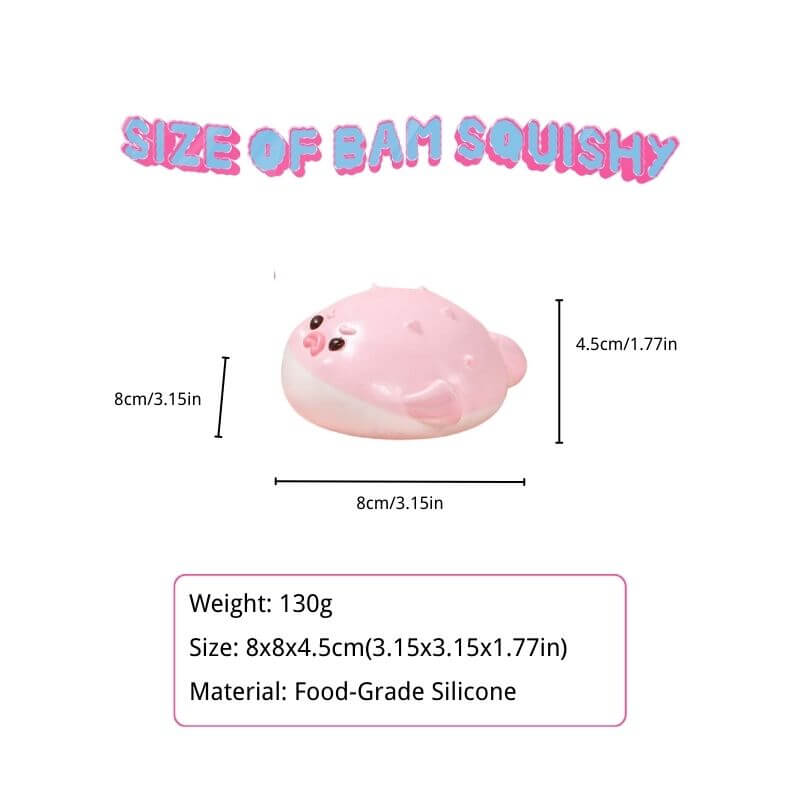 Pink Pufferfish Bam Squishy BAMSQUISHY