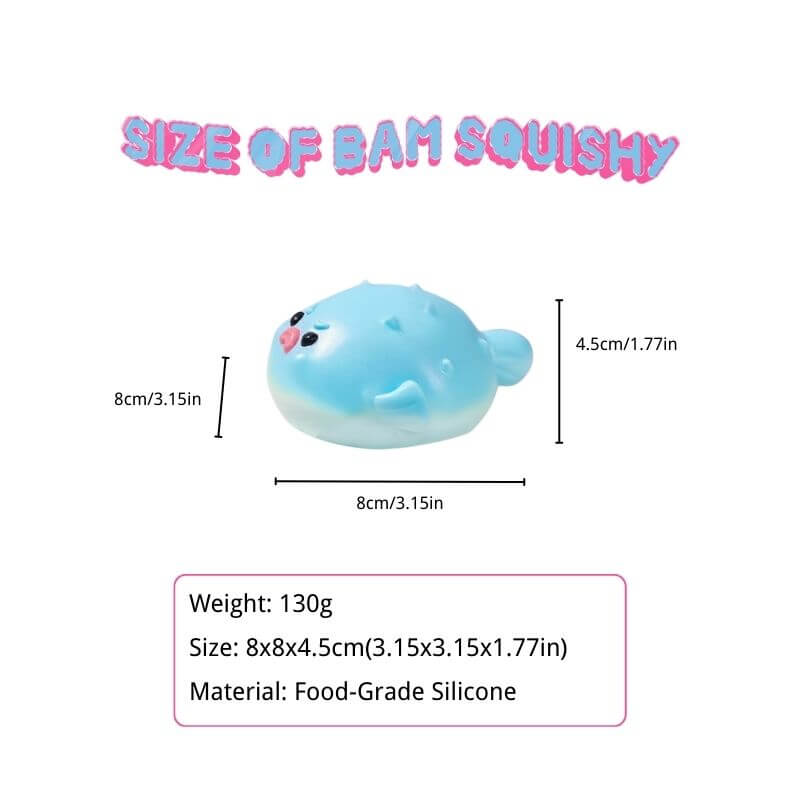 Blue Pufferfish Bam Squishy BAMSQUISHY